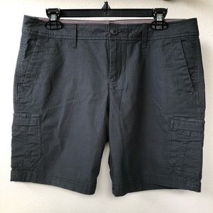 Women’s Eddie Bauer cargo shorts, color Charcoal, size petite 8, NWOT.